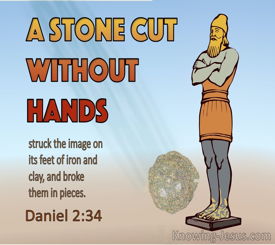 Daniel 2:34 You Watched While A Stone Was Cut Out Without Hands (orange)